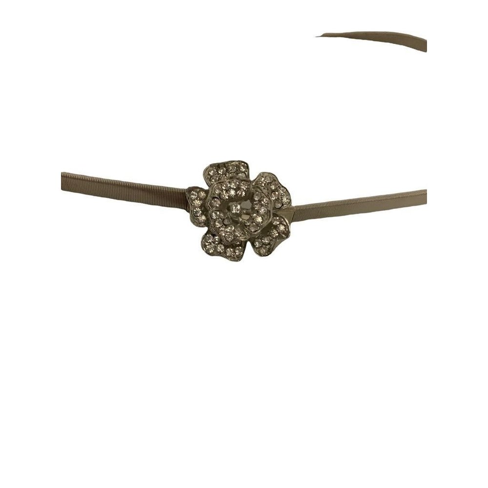 Women's Silvertone Slinky Belt Stretch 36"-46" Rhinestone